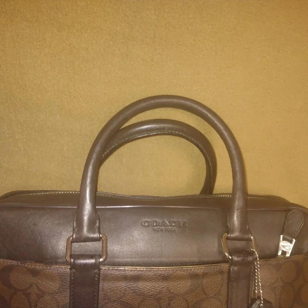❤️COACH Perry Slim Laptop Briefcase Bag + Shoulder Strap and Dustbag
